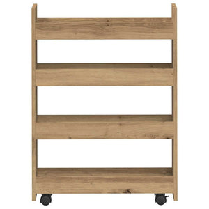 Carrello Stretto a 4 Livelli Rovere Artigianale in Truciolato 855267