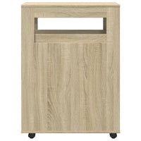 Mobile da Bagno Stretto con Ruote Rovere Sonoma in Truciolato