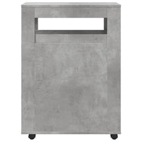 Mobile da Bagno Stretto con Ruote Grigio Cemento in Truciolato