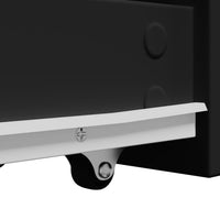 Armadietto da Bagno Stretto con Ruote Nero in Truciolato