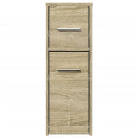 Armadietto da Bagno Stretto con Ruote Rovere Sonoma Truciolato 855279