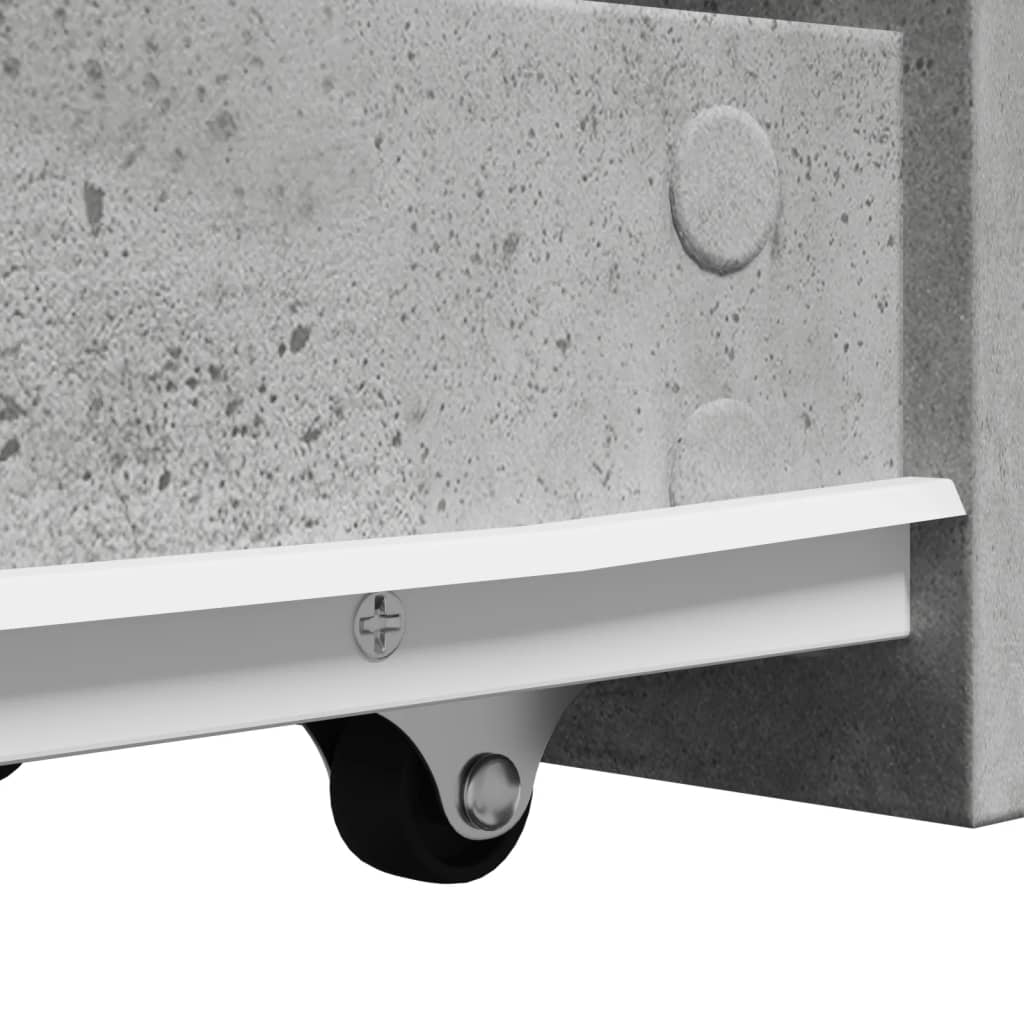 vidaXL Armadietto da Bagno Stretto con Ruote Grigio Cemento Truciolato