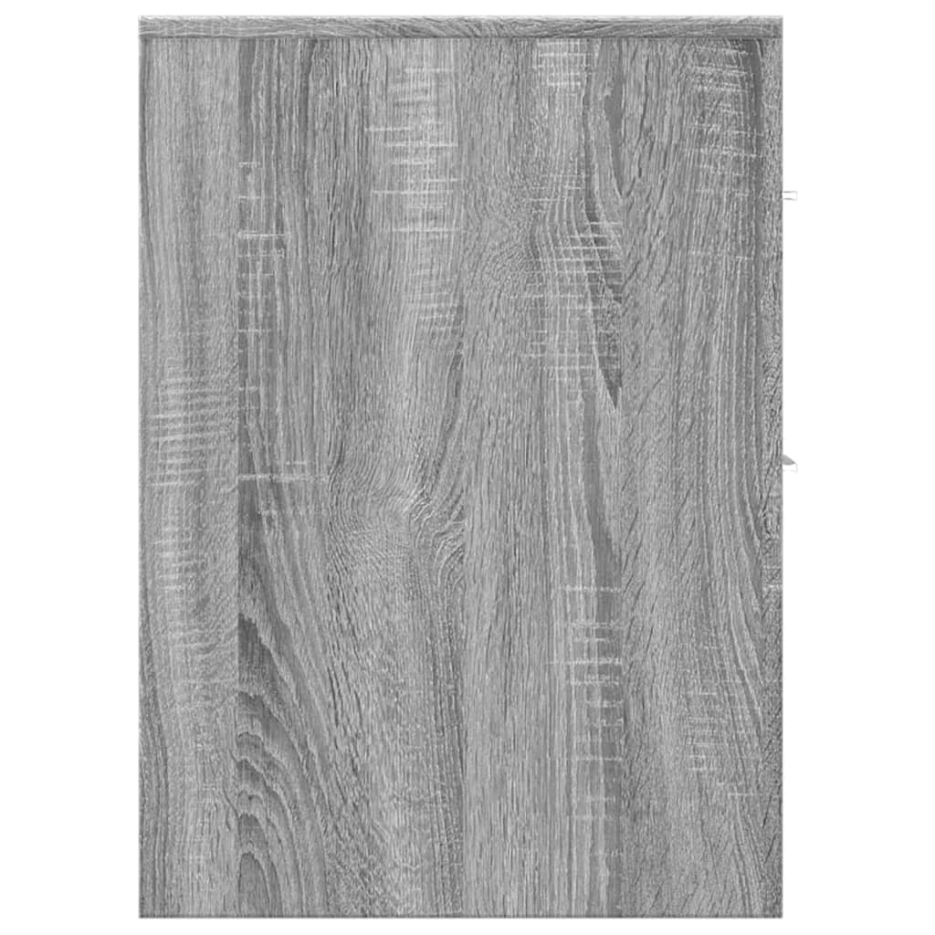 vidaXL Armadietto da Bagno Stretto con Ruote Grigio Sonoma Truciolato