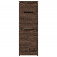 Armadietto da Bagno Stretto con Ruote Rovere Marrone Truciolato 855283