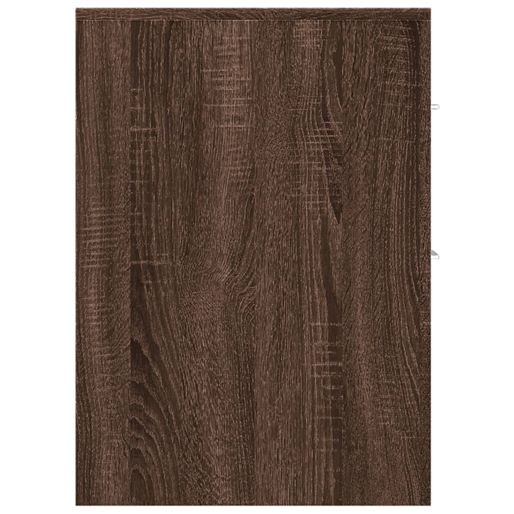 Armadietto da Bagno Stretto con Ruote Rovere Marrone Truciolato 855283
