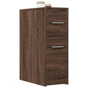 Armadietto da Bagno Stretto con Ruote Rovere Marrone Truciolato 855283
