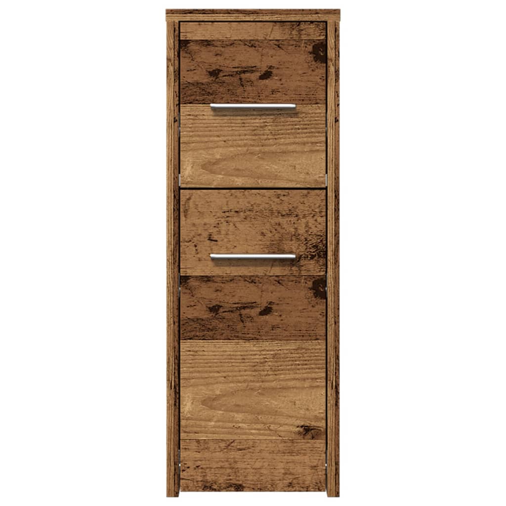 Armadietto da Bagno Stretto con Ruote Rovere Antico Truciolato 855284