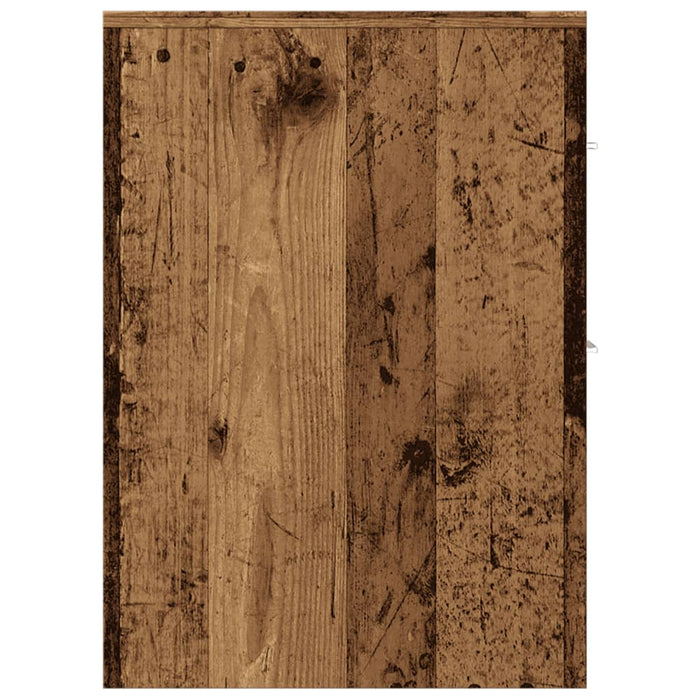 Armadietto da Bagno Stretto con Ruote Rovere Antico Truciolato 855284