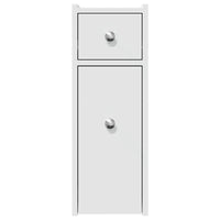 Armadietto da Bagno Stretto con Ruote Bianco in Truciolato 855286