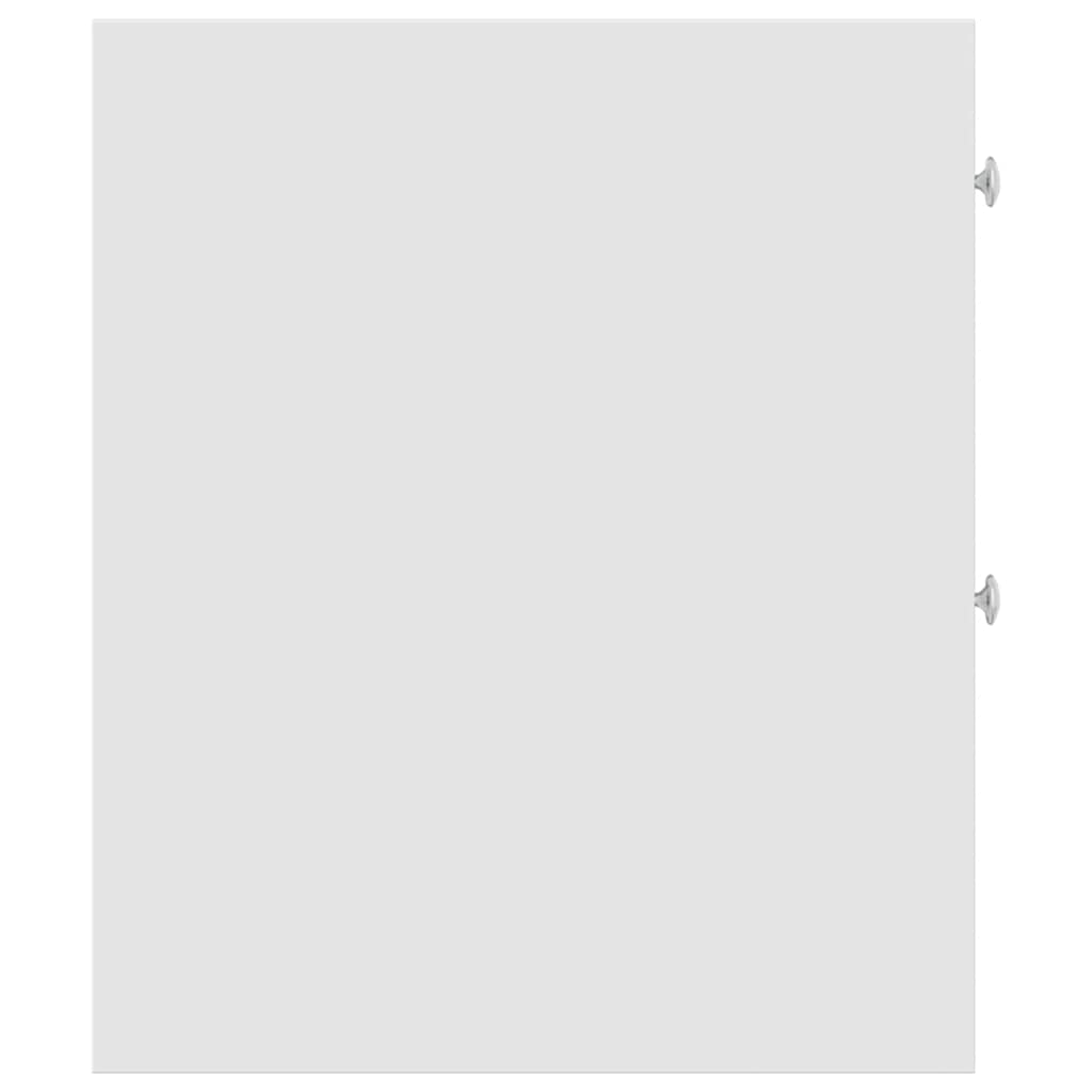 Armadietto da Bagno Stretto con Ruote Bianco in Truciolato