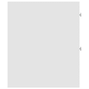 Armadietto da Bagno Stretto con Ruote Bianco in Truciolato 855286