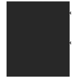 Armadietto da Bagno Stretto con Ruote Nero in Truciolato 855287