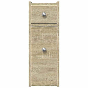 Armadietto da Bagno Stretto con Ruote Rovere Sonoma Truciolato 855288