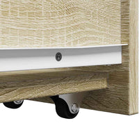 Armadietto da Bagno Stretto con Ruote Rovere Sonoma Truciolato 855288