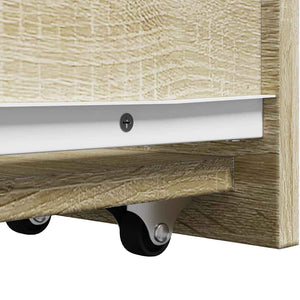 Armadietto da Bagno Stretto con Ruote Rovere Sonoma Truciolato 855288