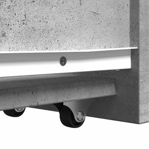 Armadietto da Bagno Stretto con Ruote Grigio Cemento Truciolato 855289