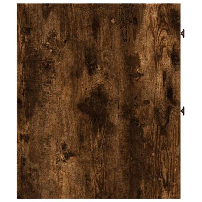 Armadietto da Bagno Stretto con Ruote Rovere Fumo in Truciolato