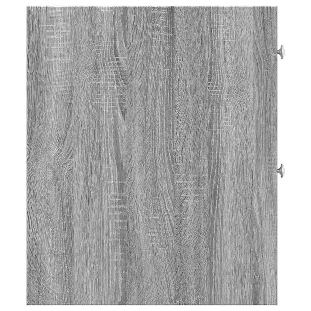 Armadietto da Bagno Stretto con Ruote Grigio Sonoma Truciolato 855291