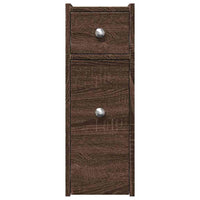 Armadietto da Bagno Stretto con Ruote Rovere Marrone Truciolato 855292