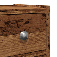 Armadietto da Bagno Stretto con Ruote Rovere Antico Truciolato 855293