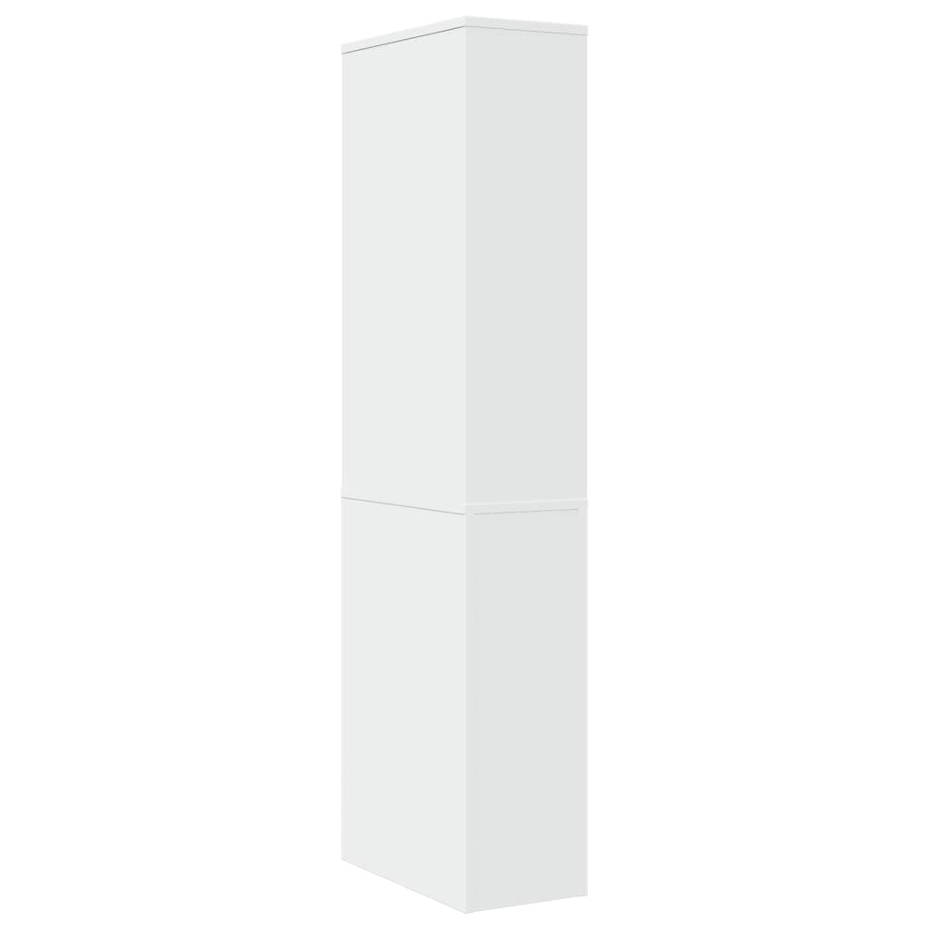 Armadietto da Bagno Stretto con Ruote Bianco in Truciolato 855295