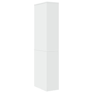 Armadietto da Bagno Stretto con Ruote Bianco in Truciolato 855295