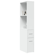 Armadietto da Bagno Stretto con Ruote Bianco in Truciolato 855295