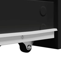 Armadietto da Bagno Stretto con Ruote Nero in Truciolato 855296