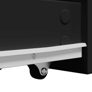 Armadietto da Bagno Stretto con Ruote Nero in Truciolato 855296