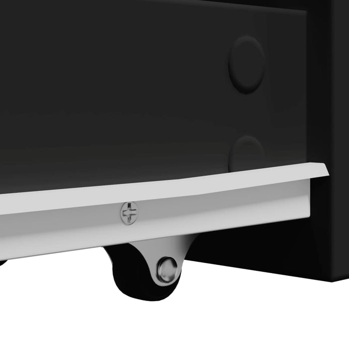 vidaXL Armadietto da Bagno Stretto con Ruote Nero in Truciolato