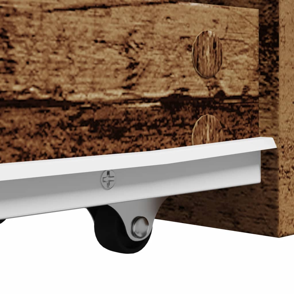 Armadietto da Bagno Stretto con Ruote Rovere Antico Truciolato 855302