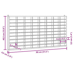 Teca da Collezione in Legno con 80 Scomparti 80x4,5x40,5 cm