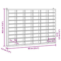 vidaXL Teca da Collezione in Legno con 60 Scomparti 60x4,5x40,5 cm