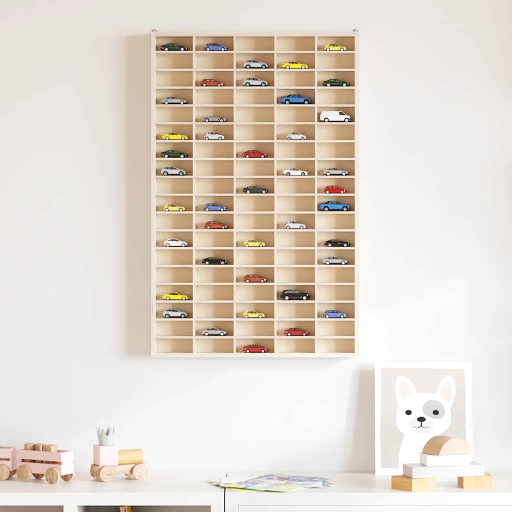 Vetrina da collezione in legno con 90 scomparti 50,5x4,5x79 cm 4017379