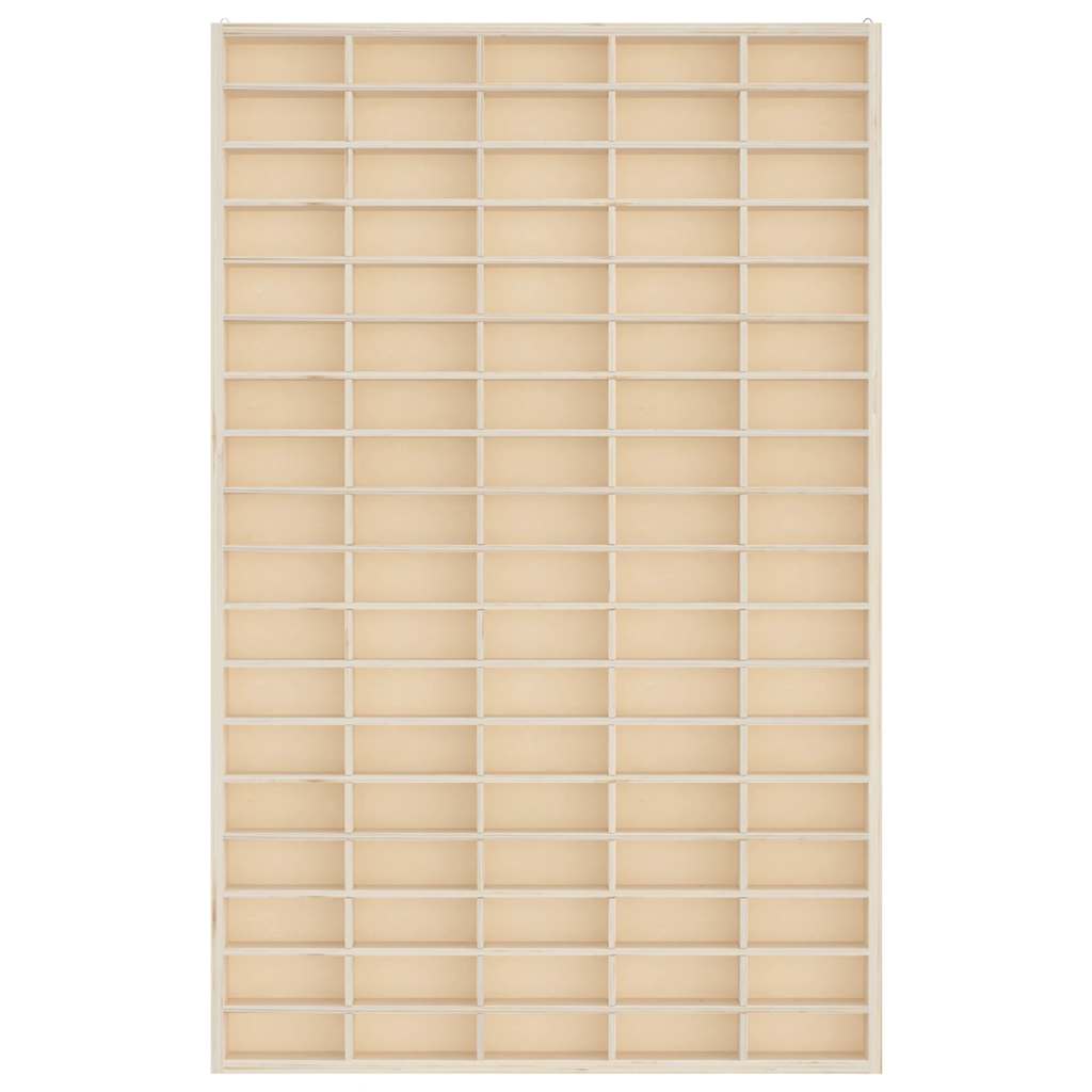 Vetrina da collezione in legno con 90 scomparti 50,5x4,5x79 cm 4017379