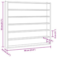 vidaXL Teca da Collezione in Legno con 6 Ripiani 60x8,5x55 cm