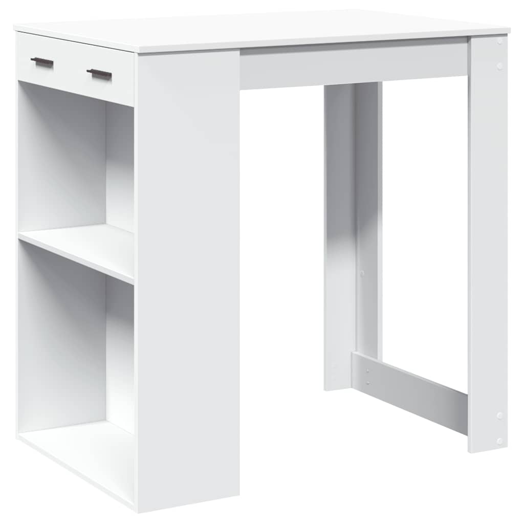 vidaXL Tavolo da Bar Bianco 102x70x103,5 cm in Truciolato
