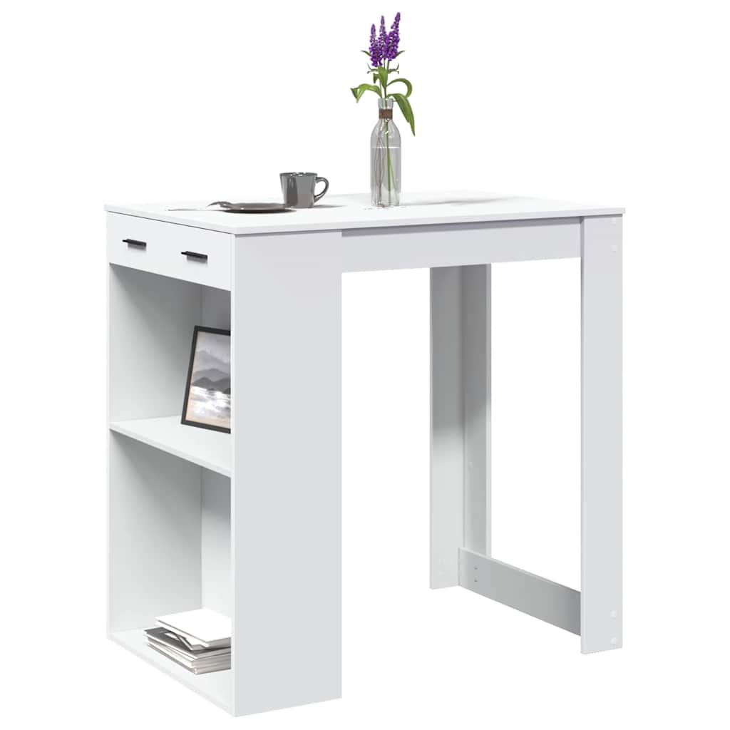 vidaXL Tavolo da Bar Bianco 102x70x103,5 cm in Truciolato