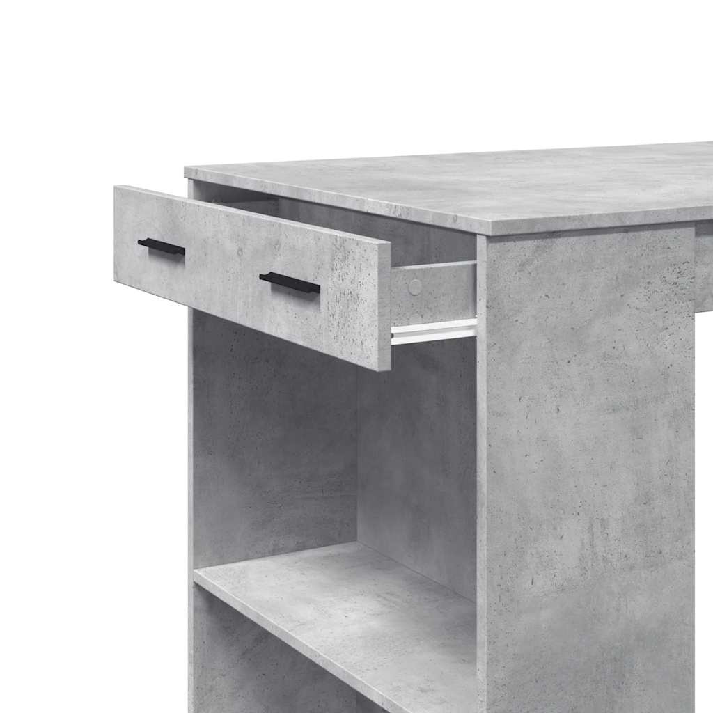 Tavolo da Bar Grigio Cemento 102x70x103,5 cm in Truciolato 3309324