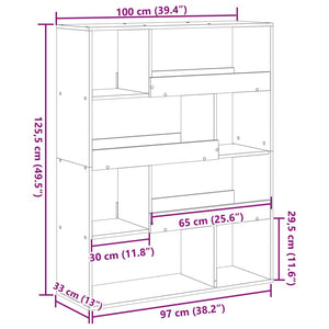 Libreria Nera 100x33x125,5 cm in Legno Multistrato 3309331