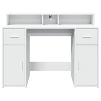 vidaXL Scrivania con Luci LED Bianca 120x55x91 cm in Truciolato