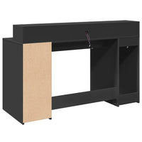 Scrivania con Luci LED Nera 140x55x91 cm in Legno Multistrato 3309421