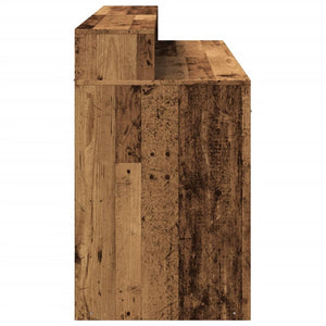 vidaXL Scrivania con Luci LED Legno Antico 140x55x91 cm in Multistrato