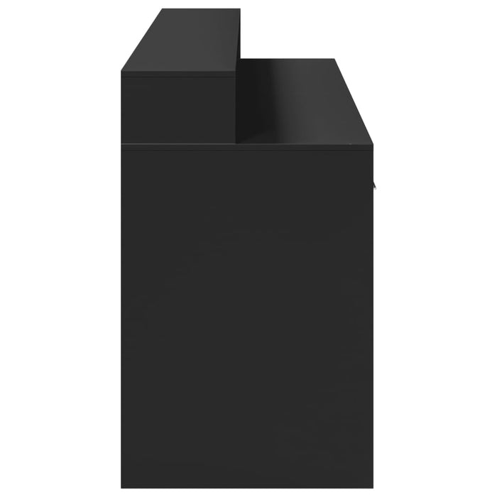 vidaXL Scrivania con Luci LED Nera 160x55x91 cm in Legno Multistrato