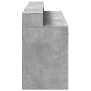 vidaXL Scrivania con Luci LED Grigio Cemento 160x55x91 cm Multistrato
