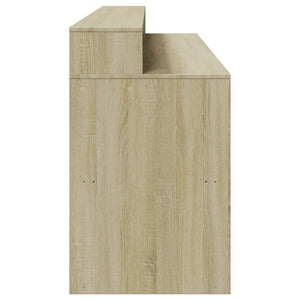 Scrivania con Luci LED Rovere Sonoma 200x55x91cm in Truciolato