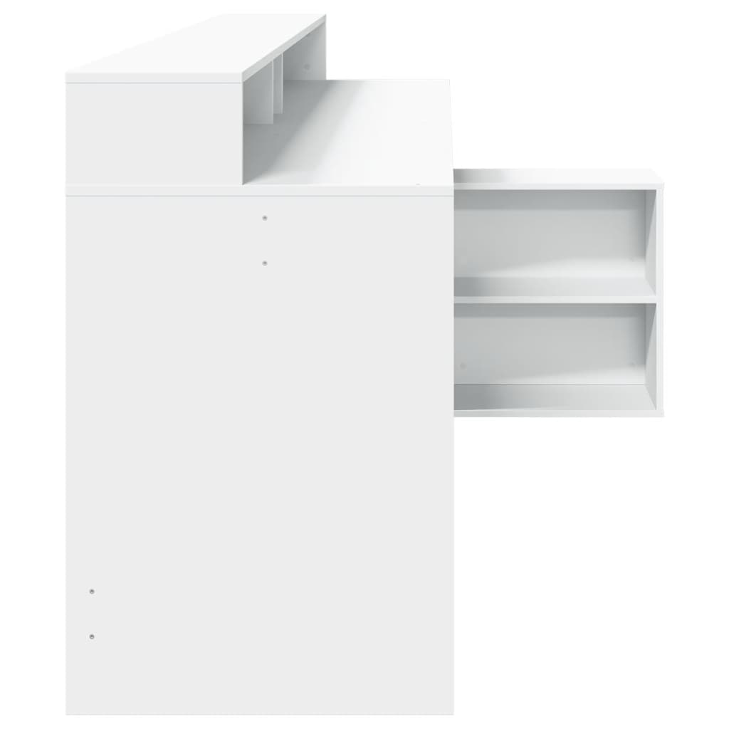 vidaXL Scrivania con Luci LED Bianca 200x104x91 cm in Truciolato