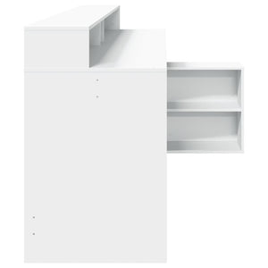 vidaXL Scrivania con Luci LED Bianca 200x104x91 cm in Truciolato