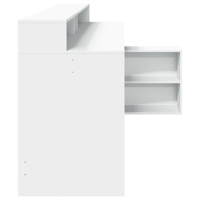 vidaXL Scrivania con Luci LED Bianca 200x104x91 cm in Truciolato