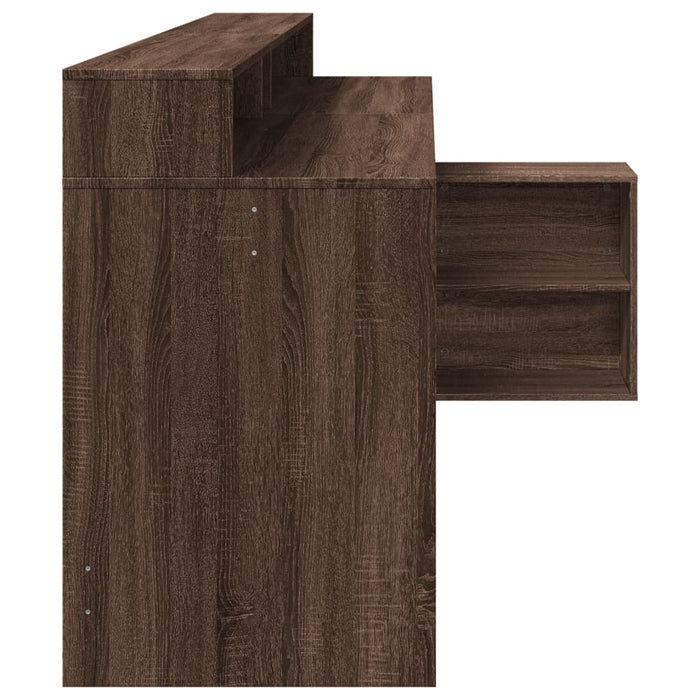 vidaXL Scrivania con Luci LED Marrone Rovere 200x104x91 cm Truciolato